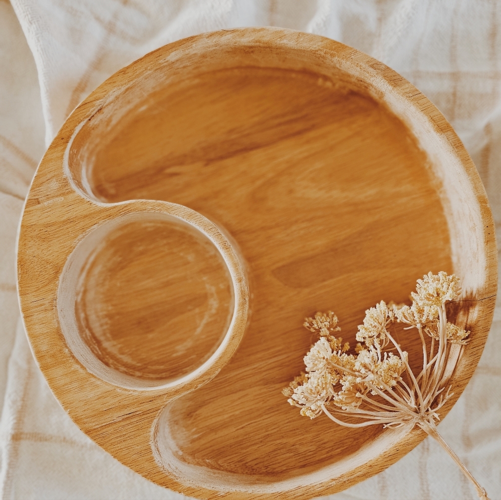 Vintage Wooden Serving Bowl - Picture 2 of 3